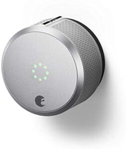 August AUG-SL-CON-S03 Silver Smart Lock Pro, 3rd Generation-Dark Gray, Apple Home Kit Compatible And Z-Wave Plus Enabled