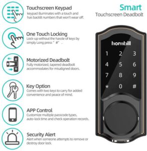 Hornbill Keyless Entry Bluetooth Smart Door Locks For Homes Bedroom