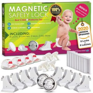 MQP  Baby Proofing Invisible Magnetic Cabinet Door & Drawer Locks For Kids & Toddlers