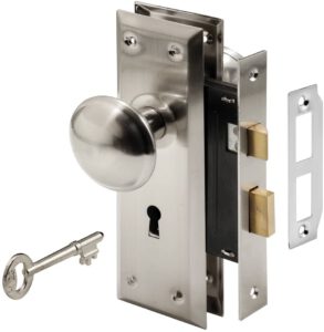 Mortise Keyed Lock Set With Satin Nickel Knob – Perfect For Replacing Broken Antique Lock Sets