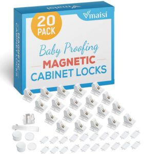 Vmaisi 20 Pack Baby Proofing Magnetic Cabinet Locks 