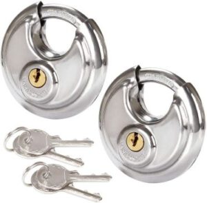 2 Pcs Discus Locks Stainless Steel Round Padlock Heavy Duty Rustproof Disc Padlock By STARVAST