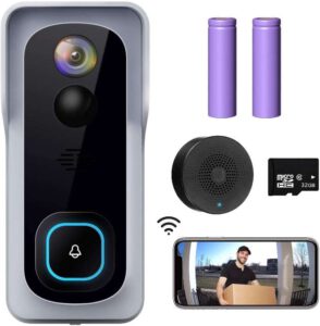 XTU J1 Wireless Doorbell Camera With Chime - Cloud Storage 32 GB SD Card , Best WiFi Doorbell Camera