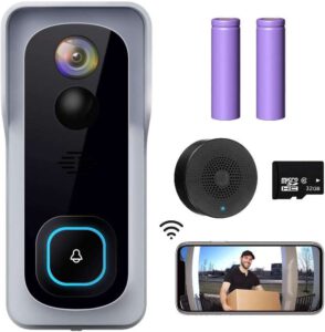XTU J1 Wireless Doorbell Camera with Chime - Cloud Storage 32 GB SD Card , best WiFi doorbell camera
