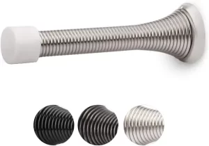 HOMOTEK 12 Pack Brushed Satin Nickle Spring Door Stops