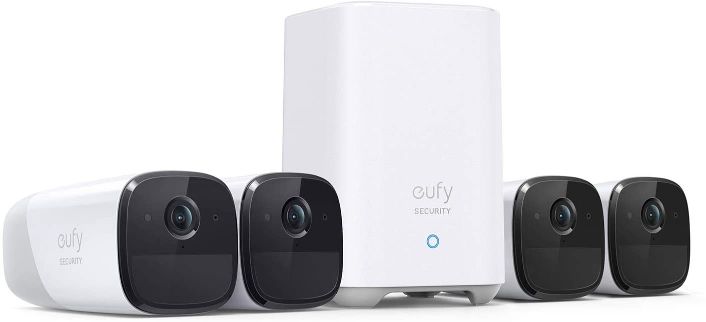 Eufy Security, EufyCam 2 Pro Wireless Home Security Camera System, 4-Cam Kit, HomeKit Compatibility, 2K Resolution, 365-Day Battery Life, No Monthly Fee