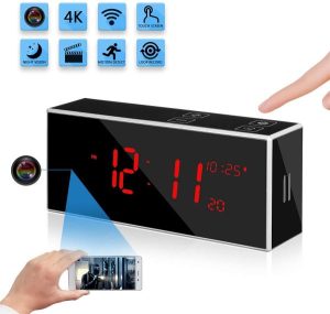 Hidden Spy Alarm Clock Camera With Stronger Night Vision YuanFan Full HD1080P Wireless WiFi Smart Nanny Cam Motion Detection 160°Wide-Angle Fisheye Lens IP Remote Security Camera(2.4G And 5G)
