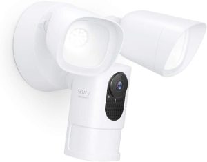 Eufy Security Floodlight Camera, 1080p, No Monthly Fees, 2500 Lumens, Weatherproof, Built-in AI, 2021, Non-Stop Power (Existing Outdoor Wiring And Weatherproof Junction Box Required)